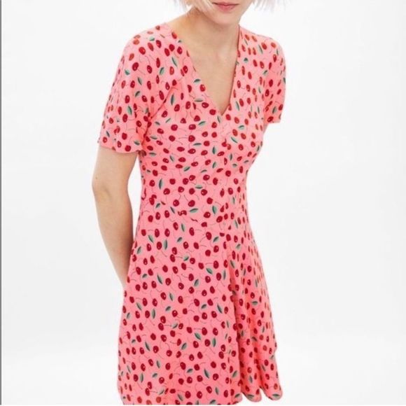Zara Cherry Print Mini Dress M - Picture 10 of 11
